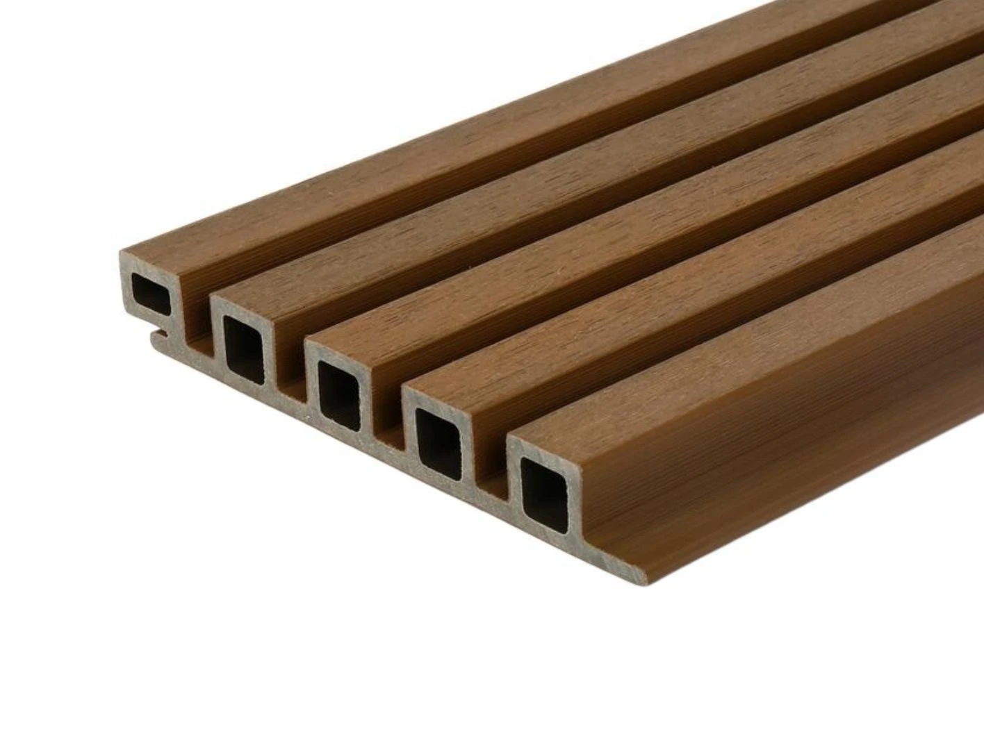 Composiet Rhombusprofielplank Castellation 25 2.5 x 19.6 cm (25 x 196 mm) Teak - Lengte 290 cm - Afbeelding 1